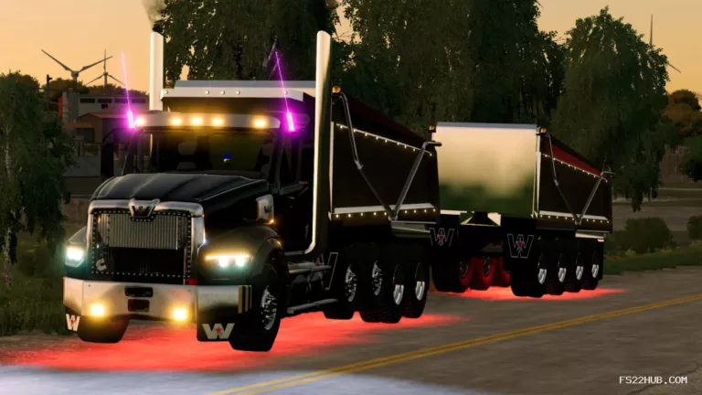 WESTERN STAR 49X DUMP TRUCK WITH PUP V3.0 Mod for Melon playground